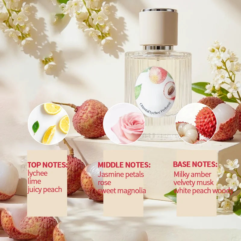 HOPE CHRISTINE Lychee Rose Perfume Summer Fresh Fruit Floral Fragrance Long Lasting EDP Women Sweet Pink Flower Body Spray