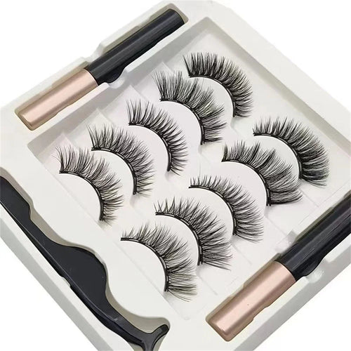 5 paires 5 cils magnétiques Eyeliner pince à épiler ensemble 3D cils de vison naturel artificiel faux cils