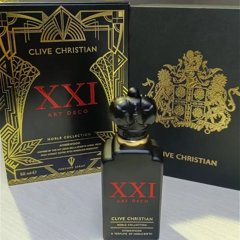 Clive Christian Mens Perfume 50ml Long Lasting Amberwood Fresh Fragrance Jasmine Rose Sandalwood Amber Musk Elegant Scent