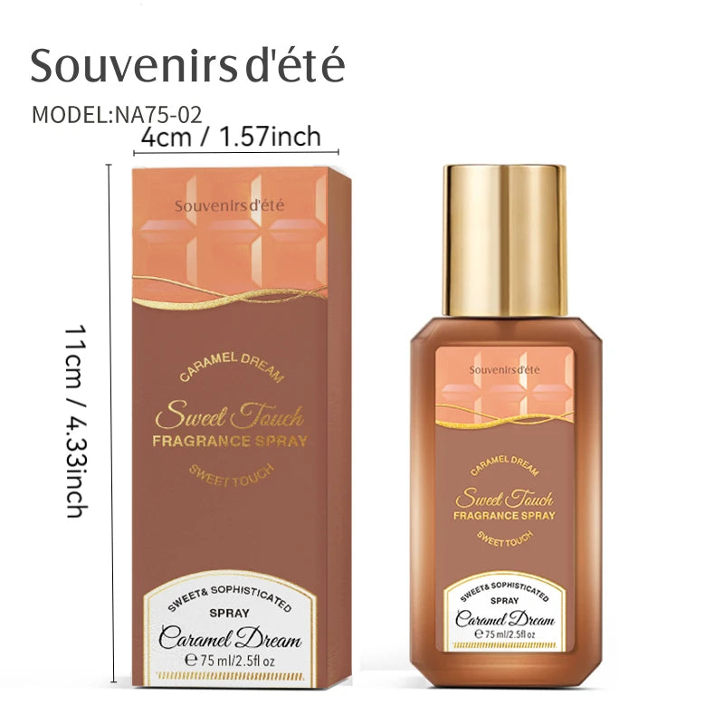 75ml Caramel Dream Fragrance Spray Long-lasting Fragrance Fresh Floral Fruity Gourmet Tune Elegant Charm Neutral Eau De Toilette