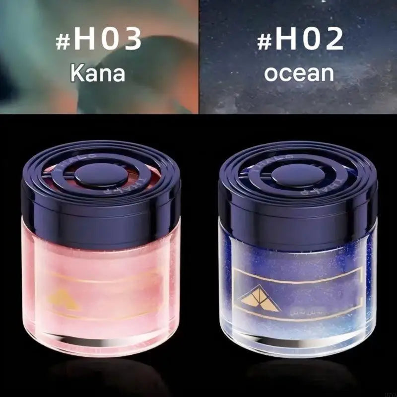 Premium Car Air Freshener In Decorative Transparent Jar With Flowing Glittering And Gentle Flower Aromatic D7YA