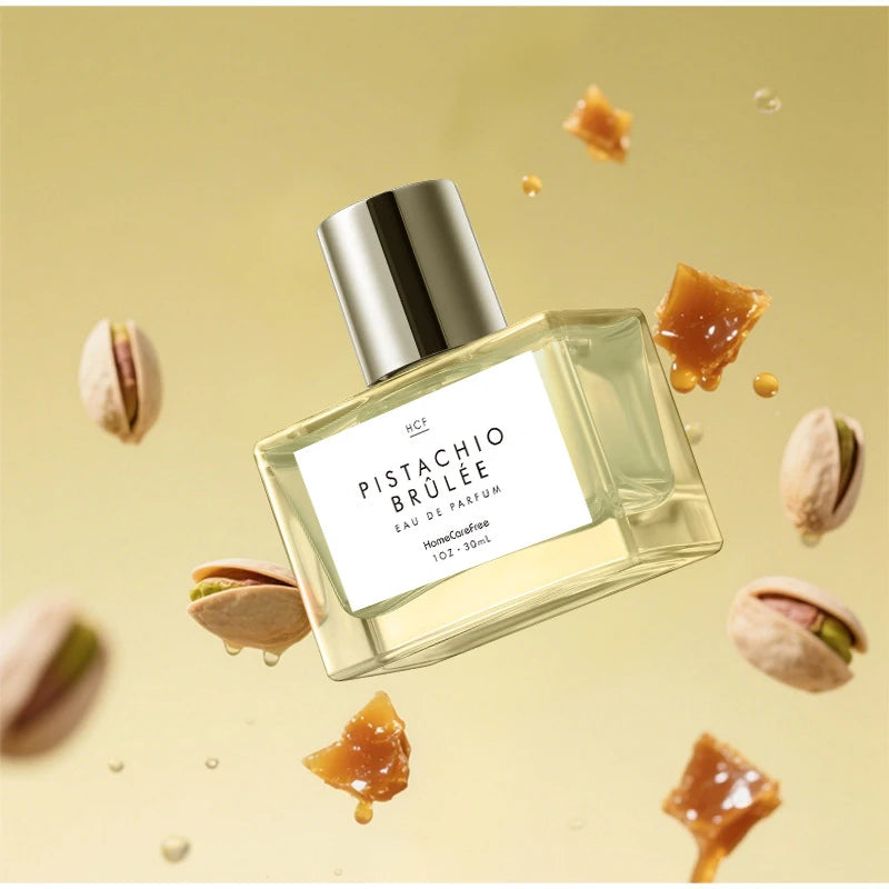 Parisian Chic Gourmand Perfume, Unisex Caramel Pistachio & Coconut Milk Scent, Creamy Vanilla Eau De Toilette Lasting Fresh 30ml