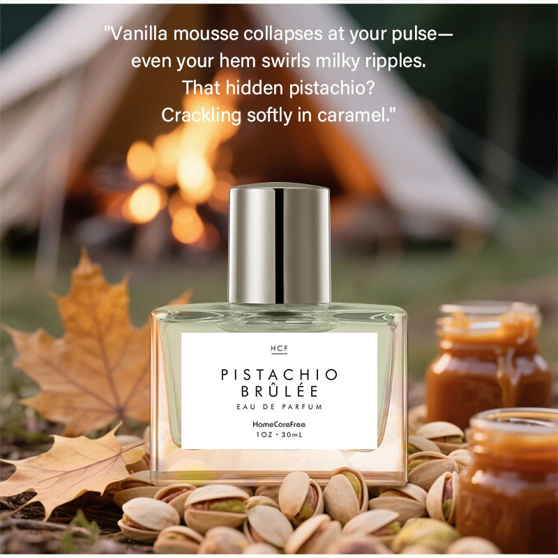 Parisian Chic Gourmand Perfume, Unisex Caramel Pistachio & Coconut Milk Scent, Creamy Vanilla Eau De Toilette Lasting Fresh 30ml