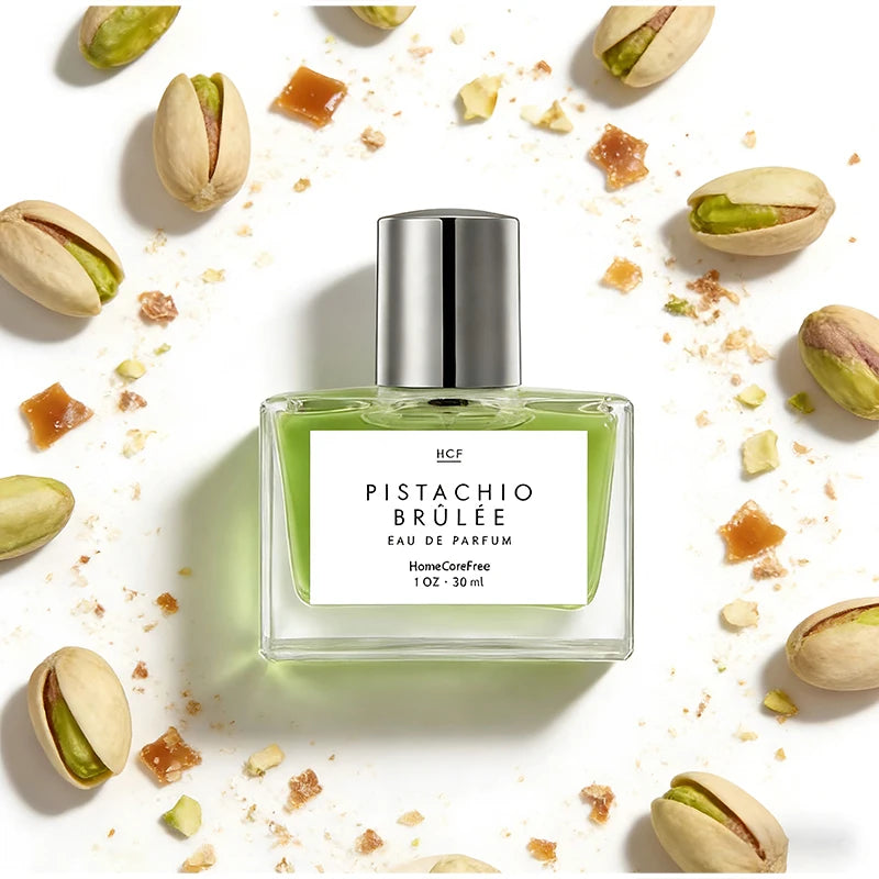 Parisian Chic Gourmand Perfume, Unisex Caramel Pistachio & Coconut Milk Scent, Creamy Vanilla Eau De Toilette Lasting Fresh 30ml