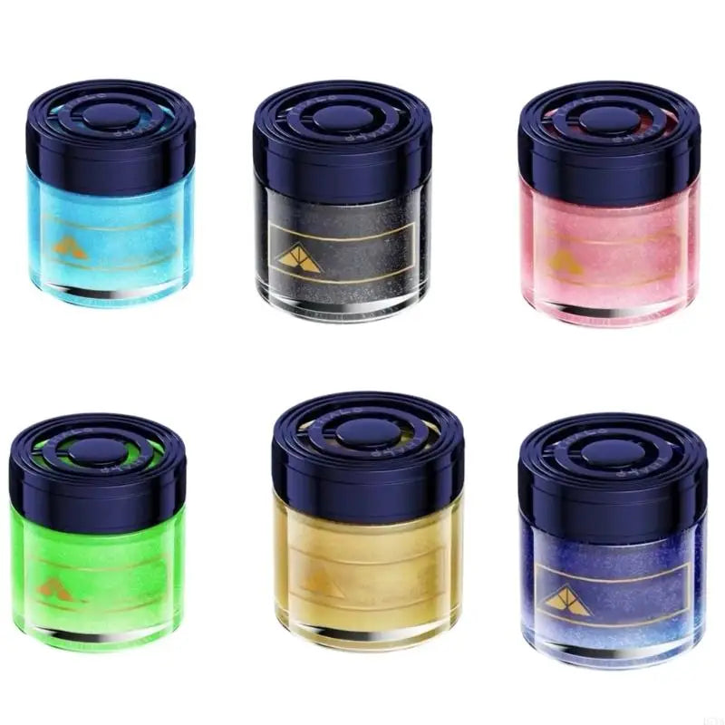 Premium Car Air Freshener In Decorative Transparent Jar With Flowing Glittering And Gentle Flower Aromatic D7YA